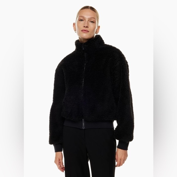 Aritzia Black Fleece Jacket - Picture 1 of 12